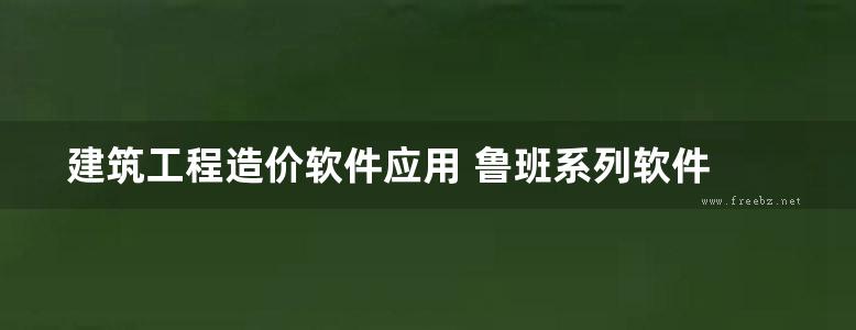 建筑工程造价软件应用 鲁班系列软件 丁亚男